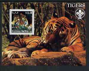 Eritrea 2002 Pandas #2 perf sheetlet containing set of 3 values each with Scouts Logo unmounted mint