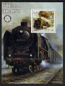 Eritrea 2002 Steam Locos #01 perf m/sheet with Rotary Logo unmounted mint