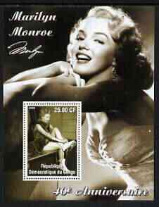 Congo 2002 40th Death Anniversary of Marilyn Monroe #02 perf m/sheet unmounted mint