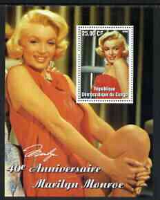 Congo 2002 40th Death Anniversary of Marilyn Monroe #05 perf m/sheet unmounted mint