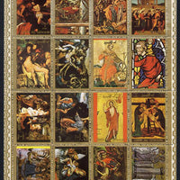 Umm Al Qiwain 1972 Paintings (Life of Christ #1) sheetlet containing 16 values (Mi 970-85) unmounted mint