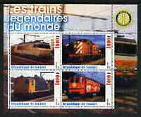 Guinea - Conakry 2003 Legendary Trains of the World #13 perf sheetlet containing 4 values with Rotary Logo, unmounted mint