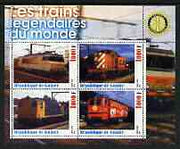 Guinea - Conakry 2003 Legendary Trains of the World #13 perf sheetlet containing 4 values with Rotary Logo, unmounted mint