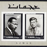 Ajman 1968 Human Rights (Kennedy & Martin Luther King) imperf m/sheet (Mi BL 44B) unmounted mint