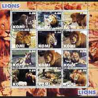Komi Republic 2004 Tigers perf sheetlet containing set of 12 values fine cto used
