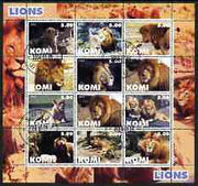 Komi Republic 2004 Tigers perf sheetlet containing set of 12 values fine cto used