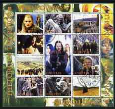Karelia Republic 2004 Lord of the Rings - Two Towers #1 perf sheetlet containing 12 values fine cto used