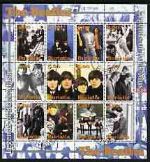 Buriatia Republic 2004 The Beatles #1 perf sheetlet containing set of 12 values fine cto used