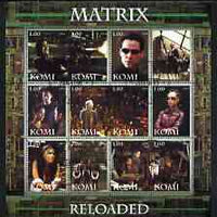 Komi Republic 2004 Matrix Reloaded #1 perf sheetlet containing set of 12 values fine cto used