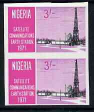 Nigeria 1971 Opening of Earth Satellite Station 4d Mast & Dish unmounted mint imperf pair, as SG 266
