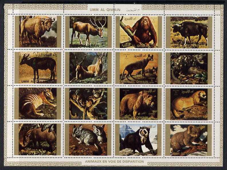 Umm Al Qiwain 1972 Animals #3 sheetlet containing 16 values (Endangered Species) unmounted mint Mi 1530-45