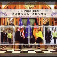 Antigua 2009 Barack Obama meets Pope Benedict perf sheetlet containing 3 values unmounted mint