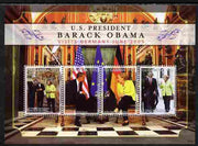 Antigua 2009 Barack Obama meets Pope Benedict perf sheetlet containing 3 values unmounted mint