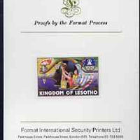 Lesotho 1984 Los Angeles Olympic Games 50s (Swimming) imperf proof mounted on Format International proof card