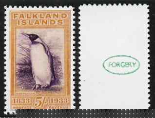 Tonga 1897 Red-Shining Parrot 2s6d,'Maryland' perf 'unused' forgery, as SG 52 - the word Forgery is either handstamped or printed on the back and comes on a presentation card with descriptive notes