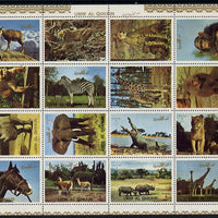 Umm Al Qiwain 1972 Animals #2 sheetlet containing 16 values unmounted mint (Mi 1002-17)