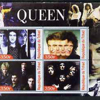 Chad 2003 Legendary Pop Groups - Rolling Stones perf sheetlet containing 4 values unmounted mint