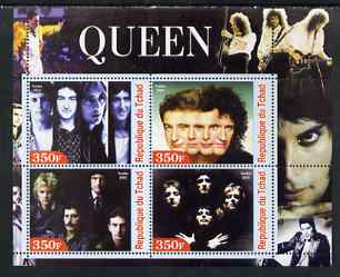Chad 2003 Legendary Pop Groups - Rolling Stones perf sheetlet containing 4 values unmounted mint