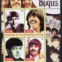 Chad 2003 Legendary Pop Groups - Beatles #1 perf sheetlet containing 4 values unmounted mint