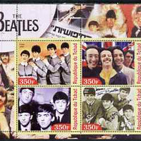 Chad 2003 Legendary Pop Groups - Beatles #2 perf sheetlet containing 4 values unmounted mint