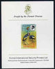 Lesotho 1982 Rock Pigeon 2s imperf proof mounted on Format International proof card (as SG 501)