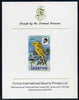 Lesotho 1982 Cape Robin Chat 6s imperf proof mounted on Format International proof card (as SG 504)