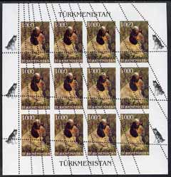 Turkmenistan 1997 Cocker Spaniel horiz pair with horiz & vert perfs applied obliquely, unmounted mint (sheetlets of 12 available, price x 5)