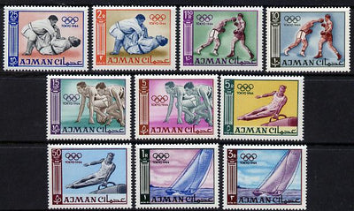 Ajman 1965 Tokyo Olympics perf set of 10 unmounted mint SG 27-36