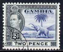 Gambia 1938-46 KG6 Elephant & Palm 2d blue & black unmounted mint, SG 153*