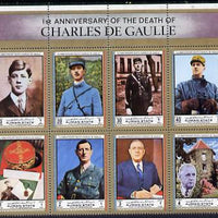 Ajman 1972 Charles de Gaulle perf set of 8 unmounted mint, Mi 2013-20A