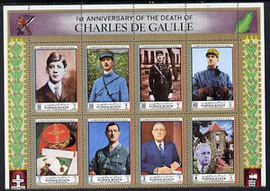 Ajman 1972 Charles de Gaulle perf set of 8 unmounted mint, Mi 2013-20A