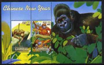 Gambia 2003 Looney Tunes - 75th Birthday of Mickey Mouse perf sheetlet containing 2 values, unmounted mint