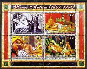 Congo 2004 Nude Paintings by Paul Gauguin perf sheetlet containing 4 values, unmounted mint