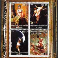 Congo 2004 Nude Paintings by Jean-Leon Gerome perf sheetlet containing 4 values, unmounted mint
