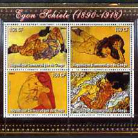 Congo 2004 Nude Paintings by Pablo Picasso perf sheetlet containing 4 values, unmounted mint