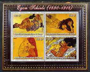 Congo 2004 Nude Paintings by Pablo Picasso perf sheetlet containing 4 values, unmounted mint