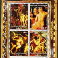 Congo 2004 Nude Paintings by Felix Vallotton perf sheetlet containing 4 values, unmounted mint