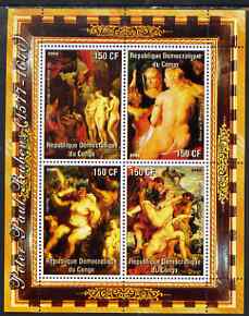 Congo 2004 Nude Paintings by Felix Vallotton perf sheetlet containing 4 values, unmounted mint