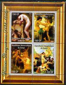 Congo 2004 Nude Paintings by Jan Gossaert Mabuse perf sheetlet containing 4 values, unmounted mint