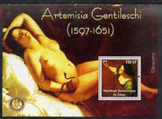 Congo 2004 Paintings by William Glackens perf souvenir sheet with Rotary Logo, unmounted mint