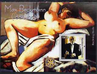 Congo 2004 Paintings by Vecellio Tiziano perf souvenir sheet with Rotary Logo, unmounted mint