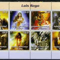 Congo 2004 Fantasy Paintings by Boris Vallejo perf sheetlet containing 8 values, unmounted mint