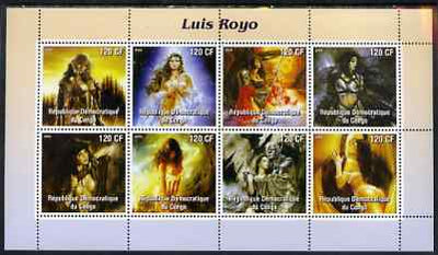 Congo 2004 Fantasy Paintings by Boris Vallejo perf sheetlet containing 8 values, unmounted mint
