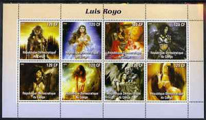 Congo 2004 Fantasy Paintings by Boris Vallejo perf sheetlet containing 8 values, unmounted mint