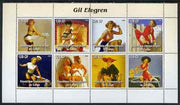 Congo 2004 Pin-Up Art by Gil Elvgren #1 perf sheetlet containing 8 values, unmounted mint