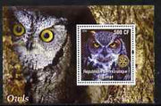 Congo 2004 Owls #3 perf souvenir sheet with Rotary Logo, unmounted mint