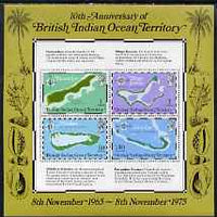 British Indian Ocean Territory 1975 10th Anniversary of Territory - Maps perf set of 4 unmounted mint, SG 81-84