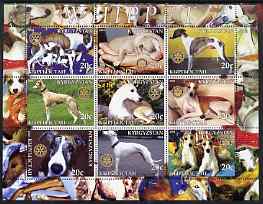 Kyrgyzstan 2004 Dogs - Yorkshire Terriers perf sheetlet containing 9 values each with Rotary Logo, unmounted mint
