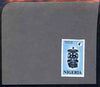 Nigeria 1971 Antiquities of Nigeria 4d Face Mask imperf machine proof (as issued stamp) mounted on small piece of grey card believed to be as submitted for final approval