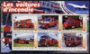 Ivory Coast 2003 Fire Engines #1 perf sheetlet containing set of 6 values (each with Scout Logo & Concorde in Margin) unmounted mint